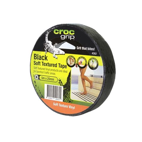 Croc Grip 5m X 25mm Black Soft Textured Tape Bunnings Warehouse