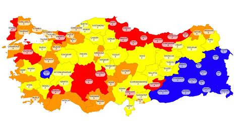 Türkiye geneli illere göre koronavirüs risk durumu ...