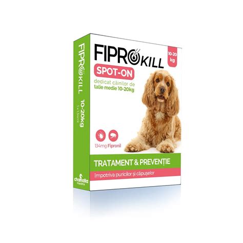 Antiparazitar Extern Pentru Caine 10 20 Kg Fiprokill Dog M 134 Mg
