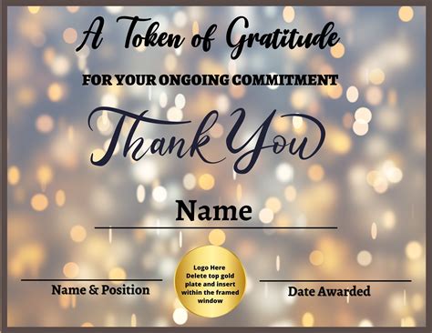 Editable Thank You Certificate Recognition Certificate Appreciation