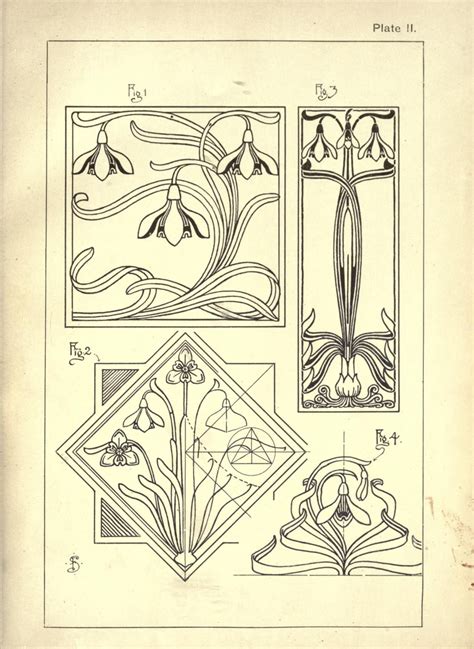 Nature Drawing And Design By Steeley Frank Art Nouveau Flowers Art