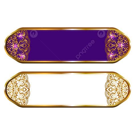 Luxury Vintage Golden Arabic Islamic Text Box Title Frame Border Banner
