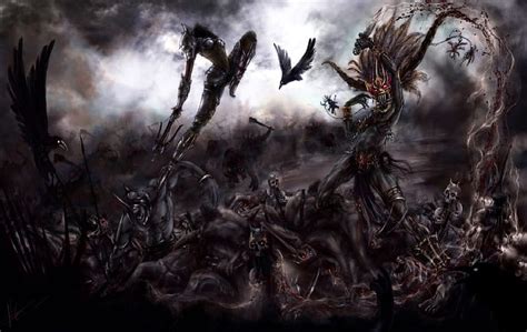 Army Of The Unholy Demons Skulls Guerra Fantasy Army Hd Wallpaper