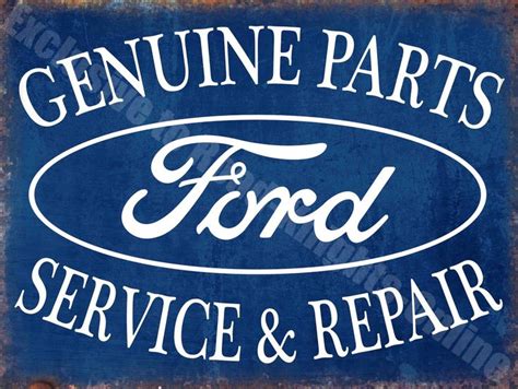 Vintage Garage Ford Car Parts Service And Repair Advertising Small Metal