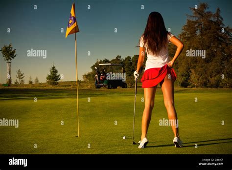 Sexy Golf Girl Stock Photo Alamy