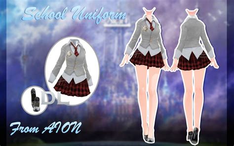 Mmd Aion School Uniform Download Dl By Milionna Sims 4 Cc Eyes