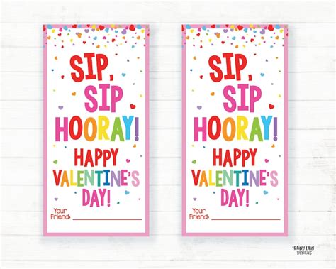 Silly Straw Valentine Sip Sip Hooray Valentine Card Crazy Etsy