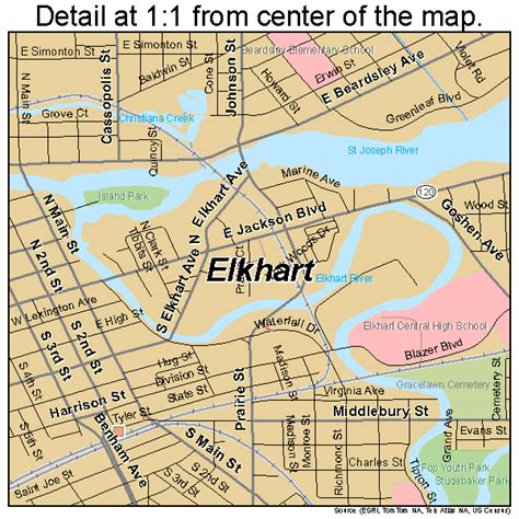 Elkhart Indiana Street Map 1820728