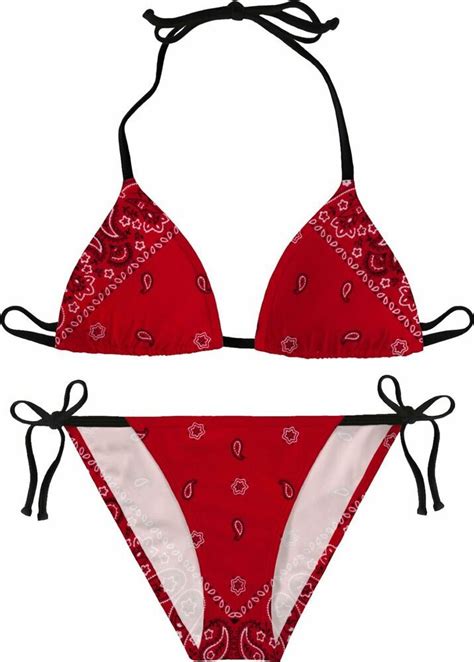 Bewachen Anders Echo Red Bandana Bikini Beutel Anrichte Authentifizierung
