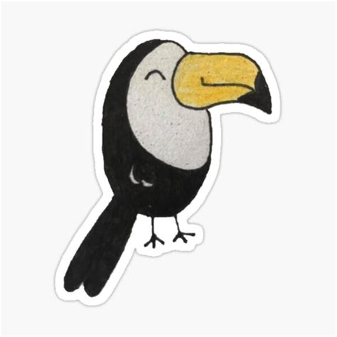 Cute Toucan Doodle Sticker By Csipbence0501 Redbubble