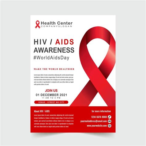 hiv aids awareness poster template design 4649663 vector art at vecteezy