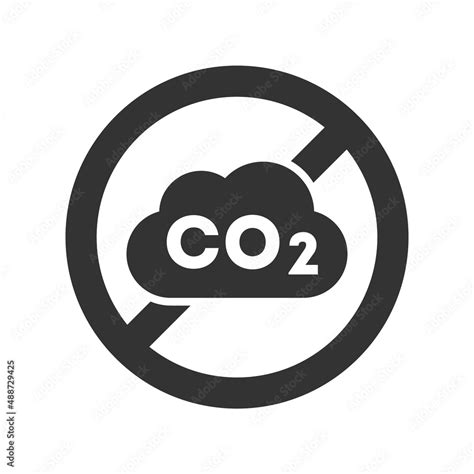 Co2 Banned Icon Carbon Dioxide Sign Crossed Out Inside Circle No Co2