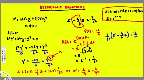 Bernoulli Equation For Differential Equations Differential Equations Youtube