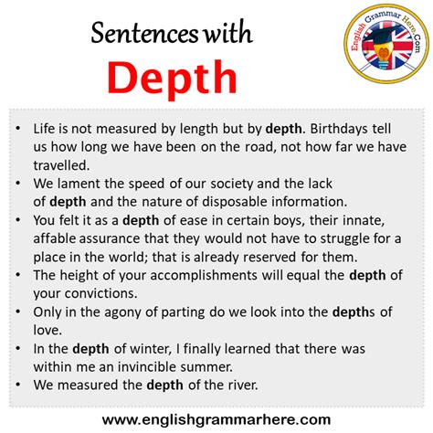 Sentences With Depth Depth In A Sentence In English Sentences For