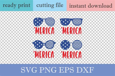 Merica Sunglasses Svg Fourth Of July Svg 4th Of July Sunglasses Svg