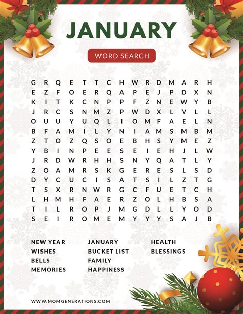 January Word Search Printable For Kids Stylish Life For Moms
