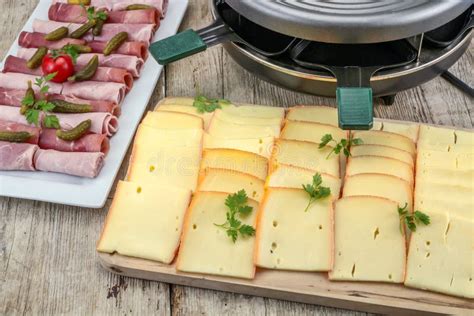 Raclette Cheese And Cold Meats Stock Image Image Of Meal Product