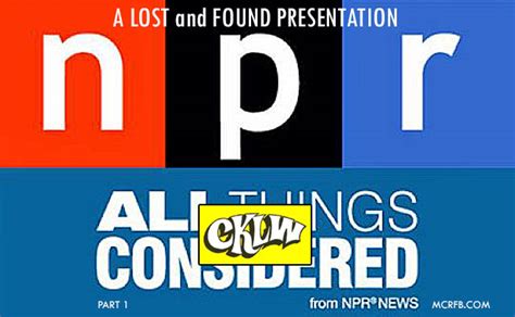 Npr News Cklw ‘all Things Considered Part 01 Motor City Radio Flashbacks