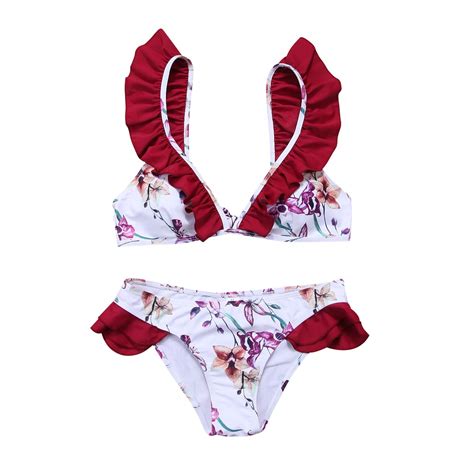 2018 Hot Women Sexy Floral Bikini Set Push Up Padded Swimwear Swimsuit Bathing Beachwear