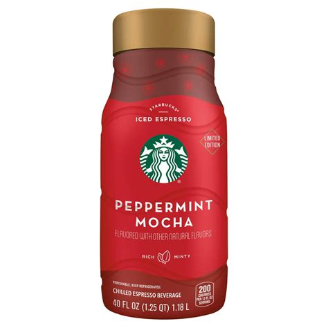 Starbucks Iced Espresso Beverage Peppermint Mocha Flavored 40 Fl Oz