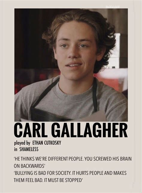 Carl Gallagher By Millie Shameless Shameless Characters Shameless
