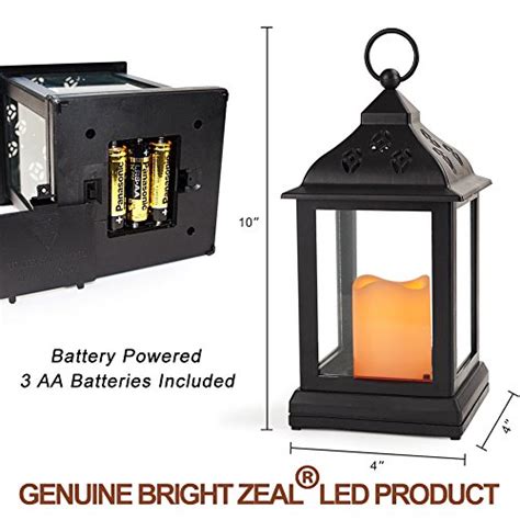 Bright Zeal Pack Of 2 Vintage Candle Lantern With Led Flickering