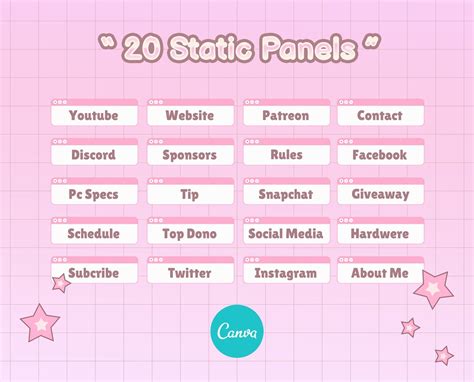 Canva Twitch Overlay Template Twitch Window Cute Theme Etsy