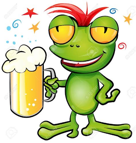 Frog Cartoon With Schooner Beer Ranas Dibujos Ranas Lindas Ranas
