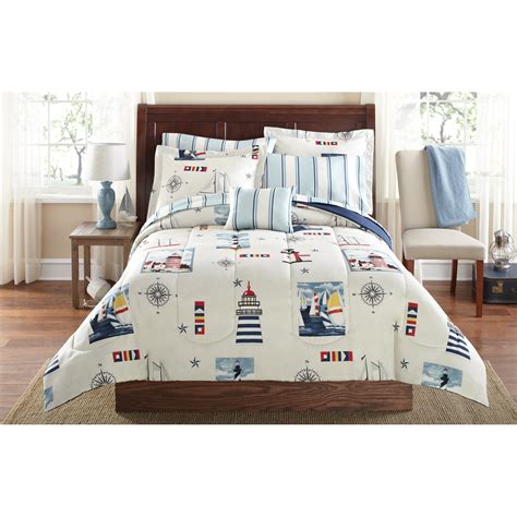 Mainstays Lighthouse Bed In A Bag Coordinated Bedding Queen Walmart