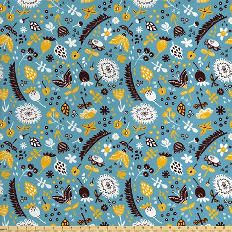 Cartoon Upholstery Fabric By The Yard Style Nature Pattern With