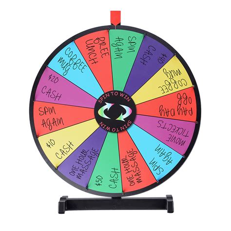 24 Upgraded Editable Color Prize Wheel Fortune Spinning Game Tabletop