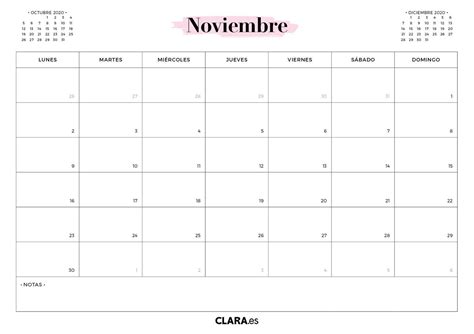 Calendario Noviembre 2020 Para Imprimir Gratis En Pdf Y 