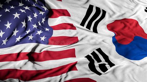 Us South Korea Combined Flag United States And South Korea