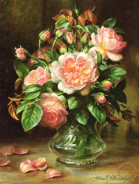 Albert Williams English Elegance Roses In A Glass Painting English