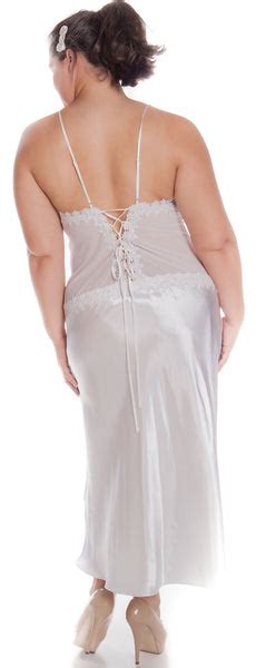 Womens Super Plus Size Silky Nightgown With Venice Lace 6074xx