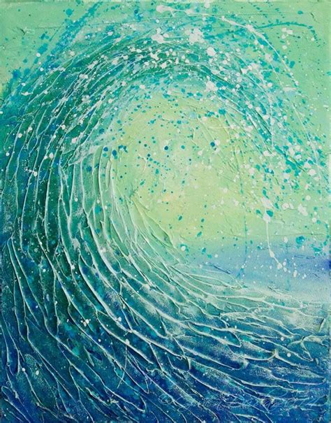 Wave Abstract Painting Acrylic 11 X 14 Inches Abstract Realism