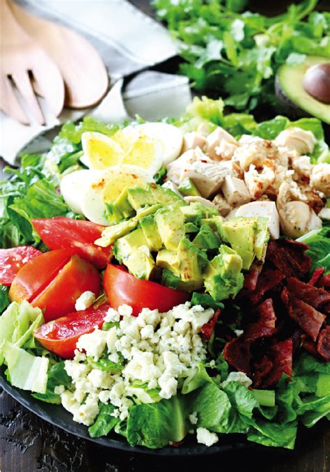 Topped With A Creamy Avocado Dressing This Chicken Cobb Salad Is As