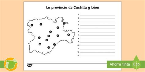 Ficha de actividad Mapa mudo de Castilla y León