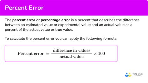 Percent Error Math Steps Examples And Questions