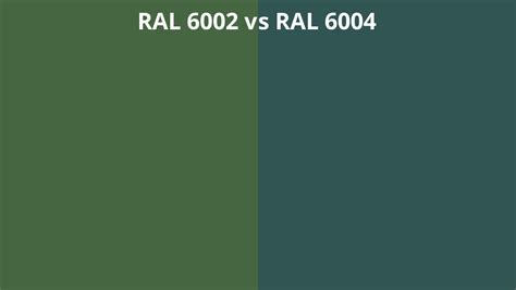 RAL 6002 Vs 6004 RAL Colour Chart UK