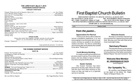 Baptist Church Bulletins For Quotes Quotesgram