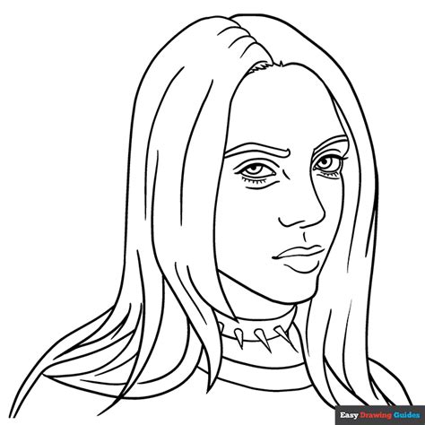 Billie Eilish Coloring Page Easy Drawing Guides