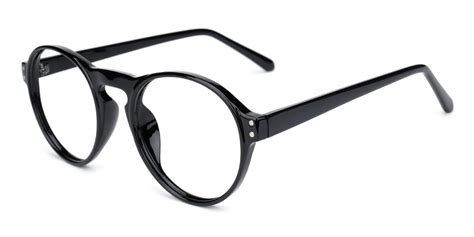 crystal round eyeglasses in black sllac