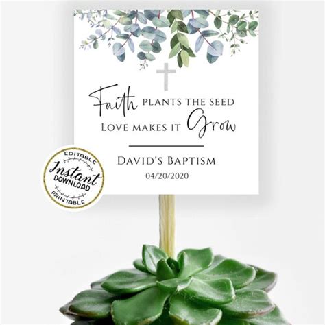 Faith Plants The Seed Love Makes It Grow First Communion Etsy