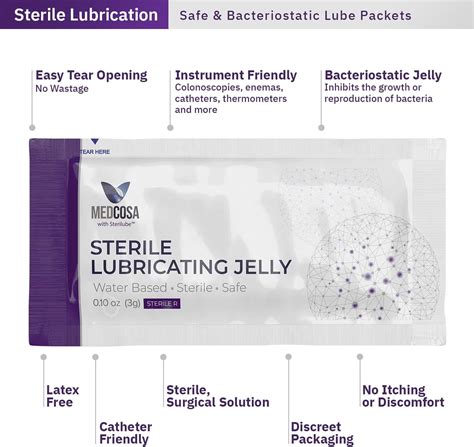 Medcosa Sterile Lubrication Packets Small Lube Packs Personal