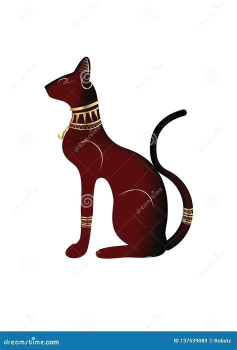 Black Egyptian Cat Bastet Ancient Egypt Goddess Statue Profile With