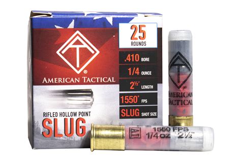 American Tactical 410 Bore 2 12 Inch 14 Oz Rifled Hollow Point Slugs
