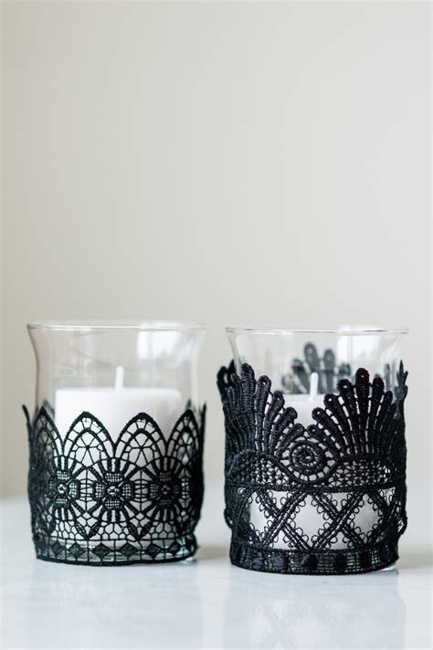 Diy Black Lace Candle Holders The Sweetest Occasion