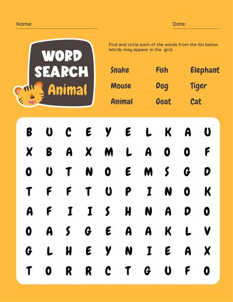 7 Best 1st Grade Word Search Puzzles Printable