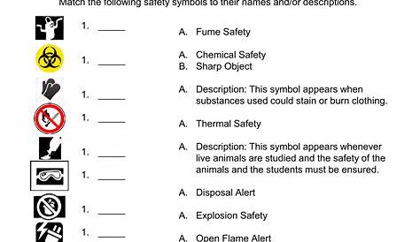 worksheet lab safety symbols